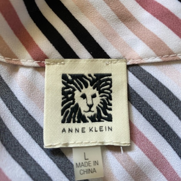 Anne Klein Striped Sleeveless Top size L like new - Picture 2 of 7